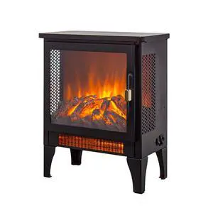 18 Inch Freestanding Electric Fireplace Stove Heater With 3D Flame Effect,Black 18 Inch Freestanding Electric Fireplace Stove Heater With 3D Flame Effect,Black