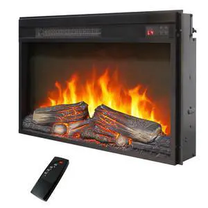 26 Inch Electric Fireplace Insert, Ultra Thin Heater With Log Set & Realistic Flame, Remote Control With Timer, Overheating Protection 26 Inch Electric Fireplace Insert, Ultra Thin Heater With Log Set & Realistic Flame, Remote Control With Timer, Overheating Protection
