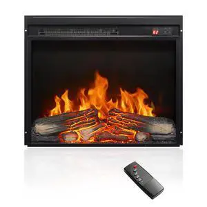 23 Inch Electric Fireplace Insert, Ultra Thin Heater With Log Set & Realistic Flame, Remote Control With Timer, Overheating Protection 23 Inch Electric Fireplace Insert, Ultra Thin Heater With Log Set & Realistic Flame, Remote Control With Timer, Overheating Protection