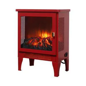 18 Inch Freestanding Electric Fireplace Stove Heater With 3D Flame Effect,Classic Red 18 Inch Freestanding Electric Fireplace Stove Heater With 3D Flame Effect,Classic Red