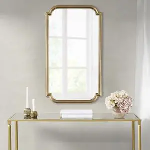 Gold Scalloped Wood Wall Mirror Gold Scalloped Wood Wall Mirror