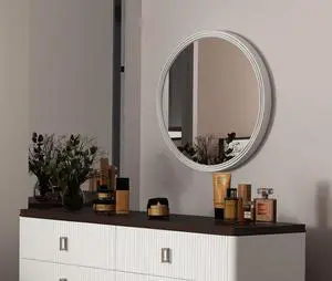 Carena Gray Round Mirror Carena Gray Round Mirror