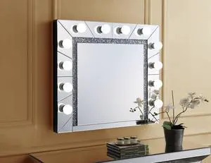 Noralie Mirrored & Faux Diamonds Accent Mirror (Assembled) Noralie Mirrored & Faux Diamonds Accent Mirror (Assembled)