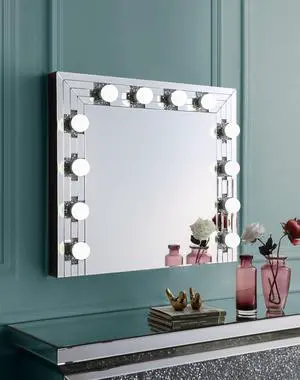 Noralie Mirrored & Faux Diamonds Accent Mirror (Assembled) Noralie Mirrored & Faux Diamonds Accent Mirror (Assembled)