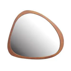 Solid Wood Mirror 45 Inch Asymmetrical Wall Mirror Wooden Framed Mirror Large Sized Dressing Mirror, for Living Room, Bedroom, Bathroom, Hallway or Entry Way, Walnut Solid Wood Mirror 45 Inch Asymmetrical Wall Mirror Wooden Framed Mirror Large Sized Dressing Mirror, for Living Room, Bedroom, Bathroom, Hallway or Entry Way, Walnut