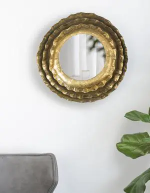 16" Round Wall Mirror with Gold Metal Frame, Mid-Century Modern Accent Mirror for Living Room 16" Round Wall Mirror with Gold Metal Frame, Mid-Century Modern Accent Mirror for Living Room
