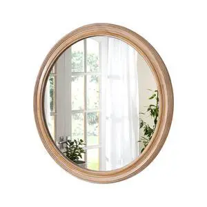 27.5 inches Round Wall Mirror for Bathroom Vanity, Wooden Farmhouse Circle Mirrors for Bedroom, Entryway, Living Room, Kithen Whitewash Edge Decorative Mirror for Home, Office 27.5 inches Round Wall Mirror for Bathroom Vanity, Wooden Farmhouse Circle Mirrors for Bedroom, Entryway, Living Room, Kithen Whitewash Edge Decorative Mirror for Home, Office