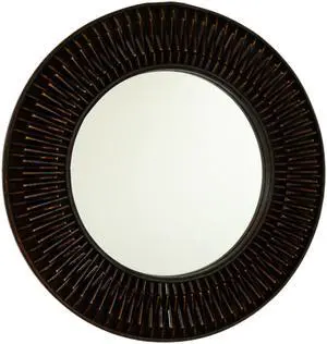24'' Aura Mirror, Dark Bamboo Artistry Circle Wall Mirror, Natural Log-style, Suitable for Bathroom, Bedroom, Living Room, Entryway, etc. 24'' Aura Mirror, Dark Bamboo Artistry Circle Wall Mirror, Natural Log-style, Suitable for Bathroom, Bedroom, Living Room, Entryway, etc.
