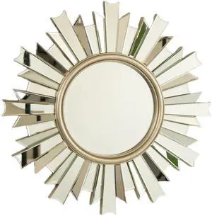 26'' HenGis Mirror, Wall-mounted Sunburst-shaped PU Art Decorative Mirror, Suitable for Bathroom, Bedroom, Living Room, Corridor, Entryway, etc. 26'' HenGis Mirror, Wall-mounted Sunburst-shaped PU Art Decorative Mirror, Suitable for Bathroom, Bedroom, Living Room, Corridor, Entryway, etc.