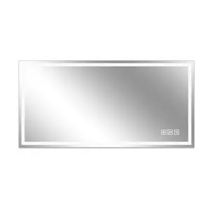 48 in. x 24 in. LED Bathroom Vanity Wall Mirror with Straight-Edge Design, Frosted Glass Finish, Anti-Fog, Dimmable 3 Color Lighting, Copper-Free Silver Glass 48 in. x 24 in. LED Bathroom Vanity Wall Mirror with Straight-Edge Design, Frosted Glass Finish, Anti-Fog, Dimmable 3 Color Lighting, Copper-Free Silver Glass