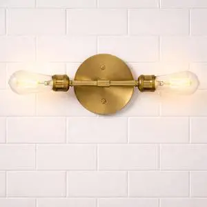 Reverie Double Lights Bathroom Wall Sconce Over Mirror Bedroom Hallway Entryway 5"W × 10.75"H × 5"E Reverie Double Lights Bathroom Wall Sconce Over Mirror Bedroom Hallway Entryway 5"W × 10.75"H × 5"E