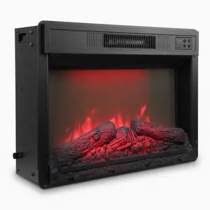 23" Black Electric Fireplace Insert Heater W/ Multicolor Flames, Remote & Timer 23" Black Electric Fireplace Insert Heater W/ Multicolor Flames, Remote & Timer