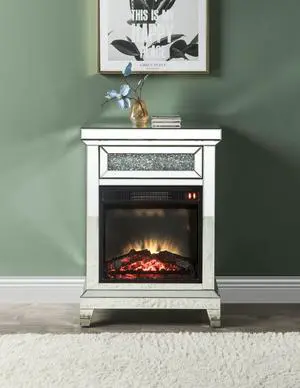 Noralie Mirrored & Faux Diamonds Fireplace(Assembled) Noralie Mirrored & Faux Diamonds Fireplace(Assembled)