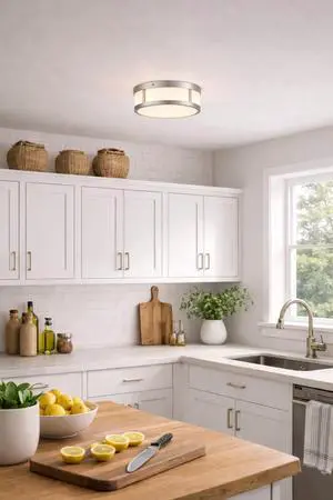 10-inches Brushed Nickel intgrated Led Flush Mount Light 10-inches Brushed Nickel intgrated Led Flush Mount Light