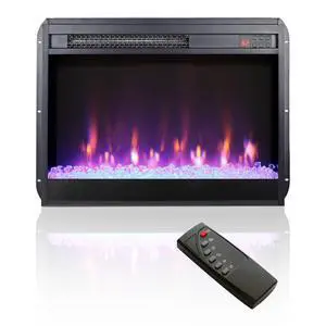 23 Inch Electric Fireplace Insert, Ultra Thin Heater With Crystal & Realistic Flame, Remote Control With Timer, Overheating Protection,With Sidelight 23 Inch Electric Fireplace Insert, Ultra Thin Heater With Crystal & Realistic Flame, Remote Control With Timer, Overheating Protection,With Sidelight