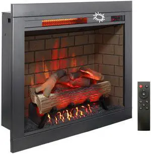 28 Inch Infrared Electric Fireplace With Removable Trim Kit Insert, Touch Panel Home Decor Heater, Smokeless Firebox With Fire Crackling Sound 28 Inch Infrared Electric Fireplace With Removable Trim Kit Insert, Touch Panel Home Decor Heater, Smokeless Firebox With Fire Crackling Sound