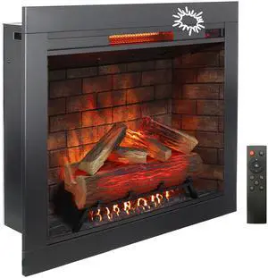 33 Inch Infrared Electric Fireplace With Removable Trim Kit Insert, Touch Panel Home Decor Heater, Smokeless Firebox With Fire Crackling Sound 33 Inch Infrared Electric Fireplace With Removable Trim Kit Insert, Touch Panel Home Decor Heater, Smokeless Firebox With Fire Crackling Sound