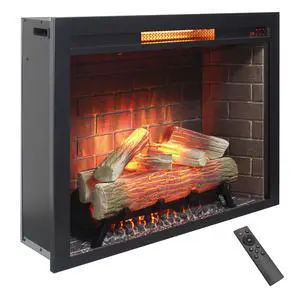 33 Inch Infrared Electric Fireplace Insert, Touch Panel Home Decor Heater,Smokeless Firebox .With Fixed Trim Kit .With Crackling Sound 33 Inch Infrared Electric Fireplace Insert, Touch Panel Home Decor Heater,Smokeless Firebox .With Fixed Trim Kit .With Crackling Sound