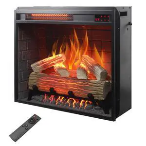 23 Inch Infrared Heating Electric Fireplace Insert, With Log Set & Realistic Flame, Remote Control With Timer, Overheating Protection 23 Inch Infrared Heating Electric Fireplace Insert, With Log Set & Realistic Flame, Remote Control With Timer, Overheating Protection