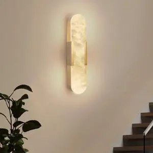 19.7" Natural Marble Wall Sconce, Gold Sconces Set Of Two, indoor Modern Bathroom Sconces Wall Lighting for Living Room, Bedroom, Hallway, Stairs 19.7" Natural Marble Wall Sconce, Gold Sconces Set Of Two, indoor Modern Bathroom Sconces Wall Lighting for Living Room, Bedroom, Hallway, Stairs