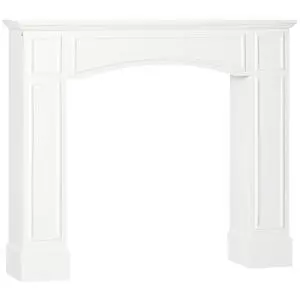 Homcom Modern Fireplace Mantel, Surround Mantels For Fireplace With Decorative Pattern Interior Width 29" White Homcom Modern Fireplace Mantel, Surround Mantels For Fireplace With Decorative Pattern Interior Width 29" White
