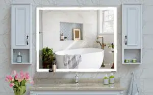 32x40 inch Led Bathroom Vanity Mirror Wall Mounted Adjustable White/Warm/Natural Lights Anti-Fog touch Switch with Memory Modern Smart Large Bathroom Mirrors 32x40 inch Led Bathroom Vanity Mirror Wall Mounted Adjustable White/Warm/Natural Lights Anti-Fog touch Switch with Memory Modern Smart Large Bathroom Mirrors