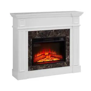 Electric Fireplace With Mantel, Fireplace Mantel, Fireplace Heater Freestanding, Realistic Stacked Stone Surround With Remote Control Timer Led Flame, White, 45.66"W*11.8"D*40"H Electric Fireplace With Mantel, Fireplace Mantel, Fireplace Heater Freestanding, Realistic Stacked Stone Surround With Remote Control Timer Led Flame, White, 45.66"W*11.8"D*40"H