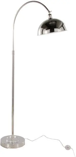 Metal Floor Lamp in Polished Nickel and Clear K9 Crystal with White Metal Accents Metal Floor Lamp in Polished Nickel and Clear K9 Crystal with White Metal Accents
