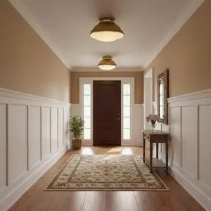 2-Light 14-in Polished Brass Flush Mount 2-Light 14-in Polished Brass Flush Mount