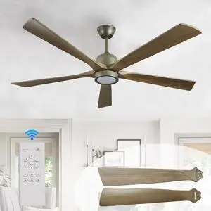 60" Modern Wood Ceiling Fan with Light and Remote Control,6-Speed Noiseless Reversible Dc Motor, Ceiling Fan for Kitchen Dinning Living Room 60" Modern Wood Ceiling Fan with Light and Remote Control,6-Speed Noiseless Reversible Dc Motor, Ceiling Fan for Kitchen Dinning Living Room
