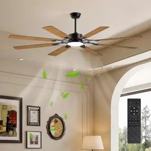 72-inch 8-Blade Large Ceiling Fan,Reversible Quiet Dc Motor,indoor/Outdoor Modern Ceiling Fan,Suitable for Kitchen,Living Room and Terrace,Black. 72-inch 8-Blade Large Ceiling Fan,Reversible Quiet Dc Motor,indoor/Outdoor Modern Ceiling Fan,Suitable for Kitchen,Living Room and Terrace,Black.