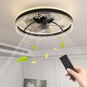 20-inch Black Smart Ceiling Fan Light with Silent Function, Multi-Speed Adjustment for Bedroom, Study Room, and Dining Room 20-inch Black Smart Ceiling Fan Light with Silent Function, Multi-Speed Adjustment for Bedroom, Study Room, and Dining Room