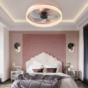 Ceiling Fans with Lights Dimmable Led Embedded installation Of Thin Modern Ceiling Fans(Pink) Ceiling Fans with Lights Dimmable Led Embedded installation Of Thin Modern Ceiling Fans(Pink)