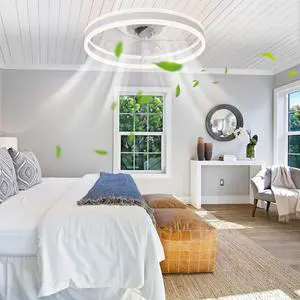 20" Flush Mount Ceiling Fans with Lights and Remote, 3000K-6000K Dimmable Led Fandelier Low Profile Chandelier Ceiling Fan for Bedroom Living Room, White 20" Flush Mount Ceiling Fans with Lights and Remote, 3000K-6000K Dimmable Led Fandelier Low Profile Chandelier Ceiling Fan for Bedroom Living Room, White