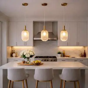 Gemma Pendant Lamp - Gold and Clear 110-120V 1Pc Gemma Pendant Lamp - Gold and Clear 110-120V 1Pc