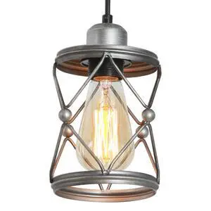 industrial Pendant Lighting for Kitchen Island, Rustic Mini Cage Pendant Light, Farmhouse Pendant Lamp with Silver Grey Adjustable for Dining Room, Hallway, Entryway, Bedroom industrial Pendant Lighting for Kitchen Island, Rustic Mini Cage Pendant Light, Farmhouse Pendant Lamp with Silver Grey Adjustable for Dining Room, Hallway, Entryway, Bedroom