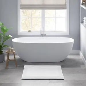 1 PCS 20x30" 100% Cotton Tufted 3000 GSM Reversible Bath Rug White 1 PCS 20x30" 100% Cotton Tufted 3000 GSM Reversible Bath Rug White