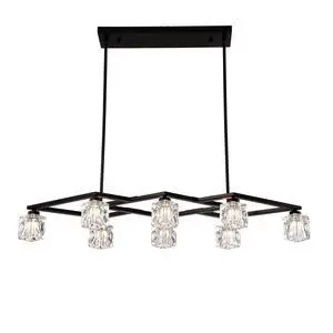 Matte Black Crystal Chandelier for Dining Room, 8-Light Kitchen Chandelier Light Fixture Modern Metal industrial Chandeliers for Farmhouse Entryway Living Room (8*G9 Bulbs included) Matte Black Crystal Chandelier for Dining Room, 8-Light Kitchen Chandelier Light Fixture Modern Metal industrial Chandeliers for Farmhouse Entryway Living Room (8*G9 Bulbs included)