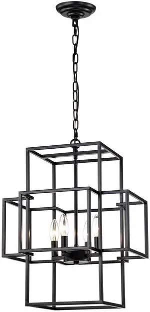 4-Light Metal Lantern Tiered Pendant Hanging Light Fixtures, industrial Farmhouse Adjustable Height Chandeliers for Dining Room Hallway Foyer Entryway--Matte Black (E12 Bulbs Not included) 4-Light Metal Lantern Tiered Pendant Hanging Light Fixtures, industrial Farmhouse Adjustable Height Chandeliers for Dining Room Hallway Foyer Entryway--Matte Black (E12 Bulbs Not included)