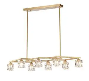 Crystal Chandelier for Dining Room, 8-Light Kitchen Chandelier Light Fixture Modern Metal industrial Chandeliers for Farmhouse Entryway Living Room--Matte Gold (8*G9 Bulbs included) Crystal Chandelier for Dining Room, 8-Light Kitchen Chandelier Light Fixture Modern Metal industrial Chandeliers for Farmhouse Entryway Living Room--Matte Gold (8*G9 Bulbs included)