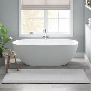 1 PCS 24x60" 100% Cotton Tufted 3000 GSM Reversible Bath Rug Grey 1 PCS 24x60" 100% Cotton Tufted 3000 GSM Reversible Bath Rug Grey