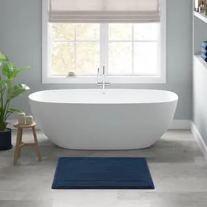 1 PCS 24x36" 100% Cotton Tufted 3000 GSM Reversible Bath Rug Navy 1 PCS 24x36" 100% Cotton Tufted 3000 GSM Reversible Bath Rug Navy