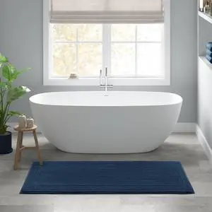 1 PCS 24x72" 100% Cotton Tufted 3000 GSM Reversible Bath Rug Navy 1 PCS 24x72" 100% Cotton Tufted 3000 GSM Reversible Bath Rug Navy