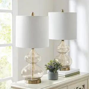 Curved Glass Table Lamp, Set Of 2 Curved Glass Table Lamp, Set Of 2