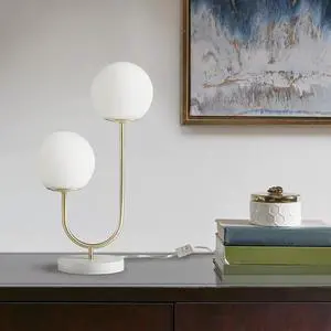 Metal 2-Light Globe Table Lamp Metal 2-Light Globe Table Lamp