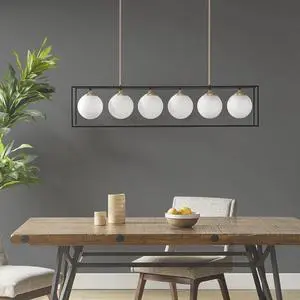 H 6-Light Frosted Glass Globe R Chandelier H 6-Light Frosted Glass Globe R Chandelier