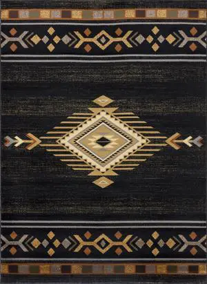 Black 7 ft. 10 in. x 10 ft. 3 in. Southwest Area Rug Black 7 ft. 10 in. x 10 ft. 3 in. Southwest Area Rug