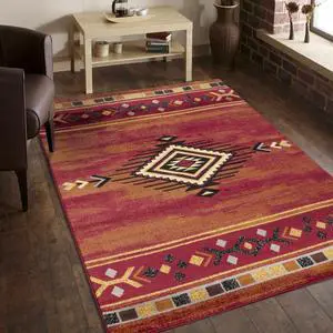 Red 5 ft. 3 in. x 7 ft. 3 in. Southwest Area Rug Red 5 ft. 3 in. x 7 ft. 3 in. Southwest Area Rug