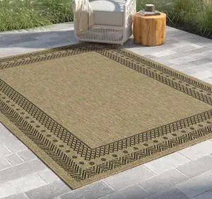 Jute/Black 7 ft. 10 in. x 10 ft. 3 in. Indoor/Outdoor Area Rug Jute/Black 7 ft. 10 in. x 10 ft. 3 in. Indoor/Outdoor Area Rug