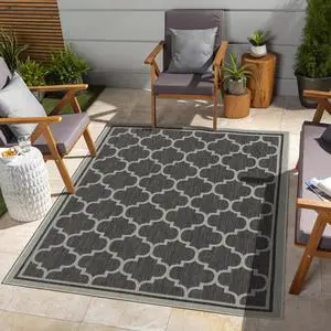 Sunshine GC_HAR2005 Anthracite 7 ft. 10 in. x 10 ft. 3 in. Indoor/Outdoor Area Rug Sunshine GC_HAR2005 Anthracite 7 ft. 10 in. x 10 ft. 3 in. Indoor/Outdoor Area Rug